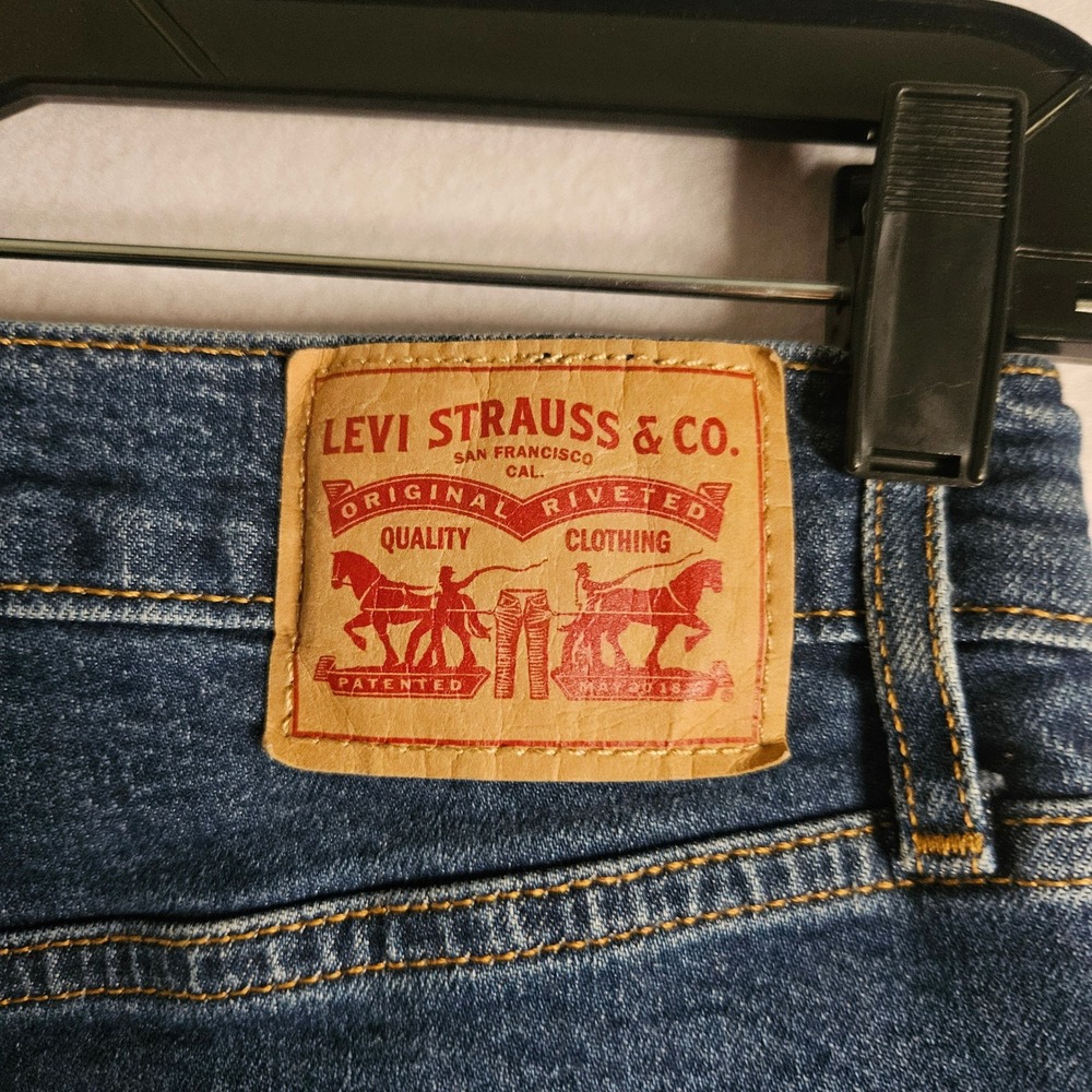 Levis Womens Mile High Cropped‎ Wide Leg Jeans Medium Wash Button Fly 25 W25 L27 - Picture 6 of 12